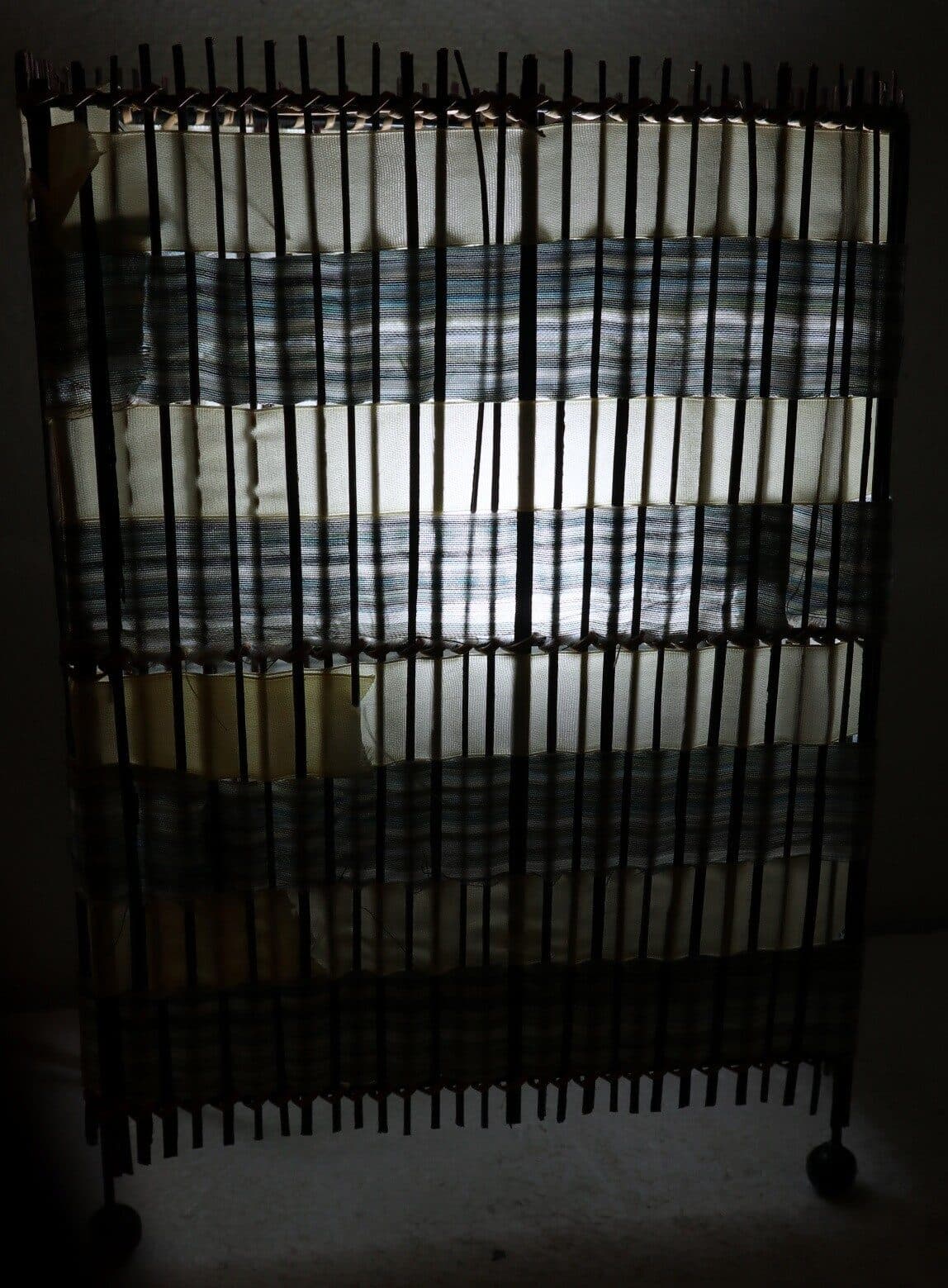 Lampada abatjour in vegetale e tessuto cm 20x11x28h - 2