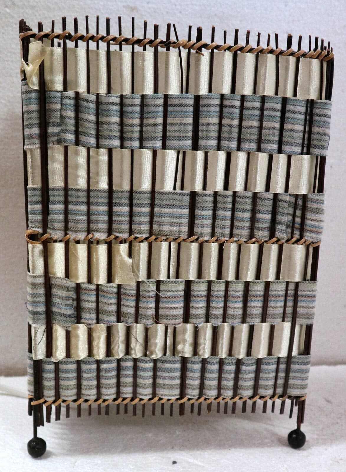 Lampada abatjour in vegetale e tessuto cm 20x11x28h - 4