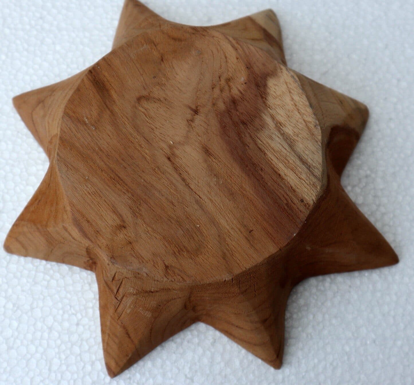 Candela profumata a forma di stella ai fiori di loto base in legno di teak - 4