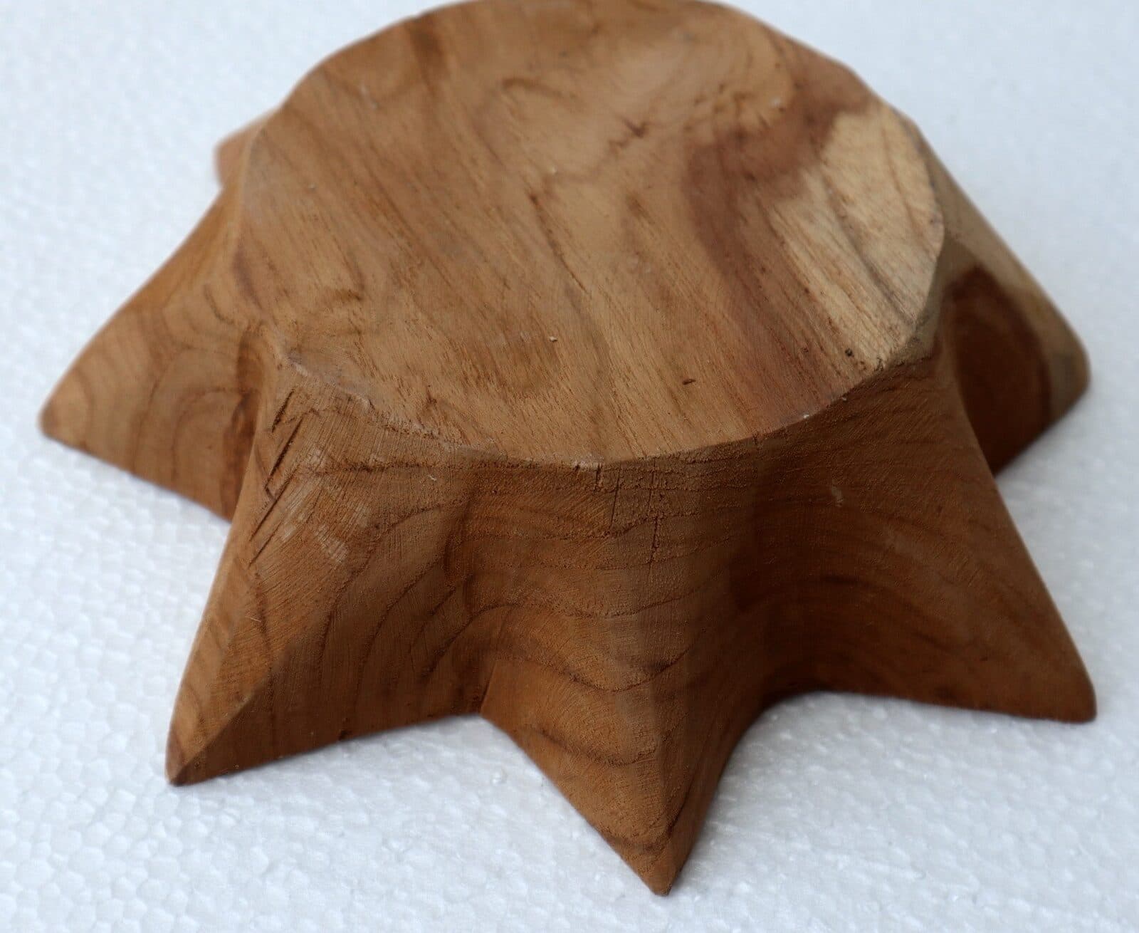 Candela profumata a forma di stella ai fiori di loto base in legno di teak - 5
