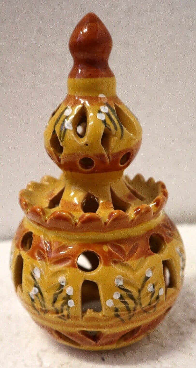 Porta Candela in ceramica smaltata colorati  realizzati a mano cm 10x10x23h - 29