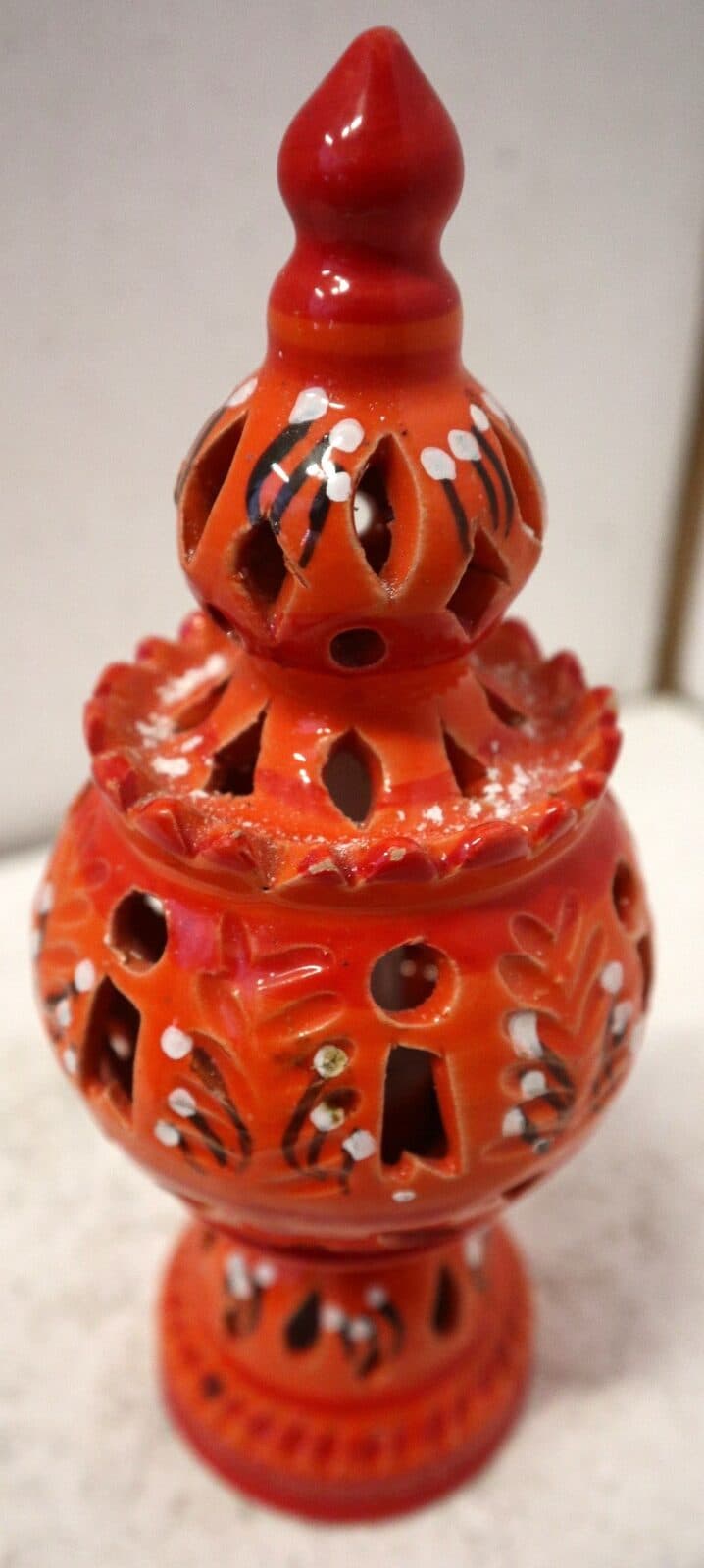 Porta Candela in ceramica smaltata colorati  realizzati a mano cm 10x10x23h - 32