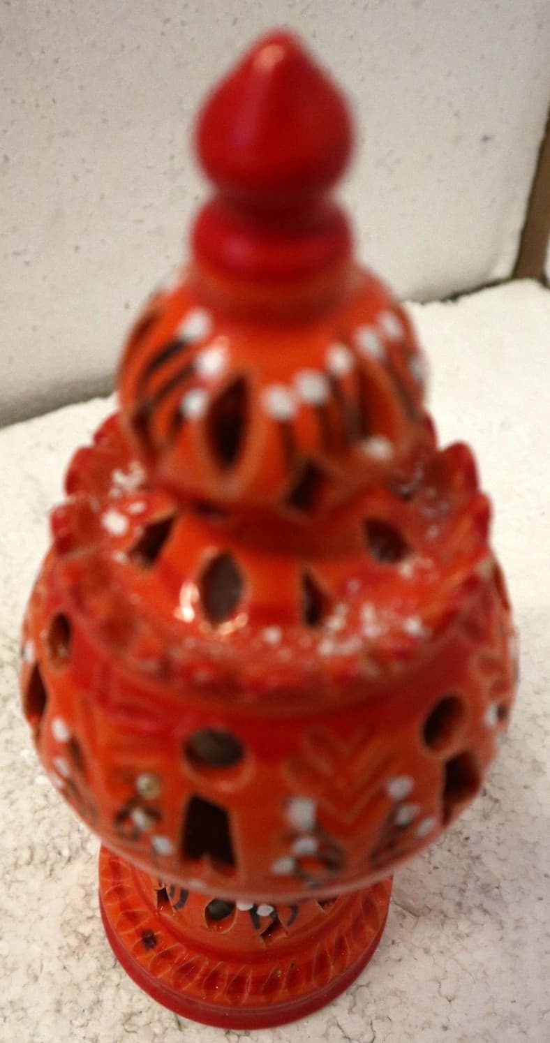 Porta Candela in ceramica smaltata colorati  realizzati a mano cm 10x10x23h - 37