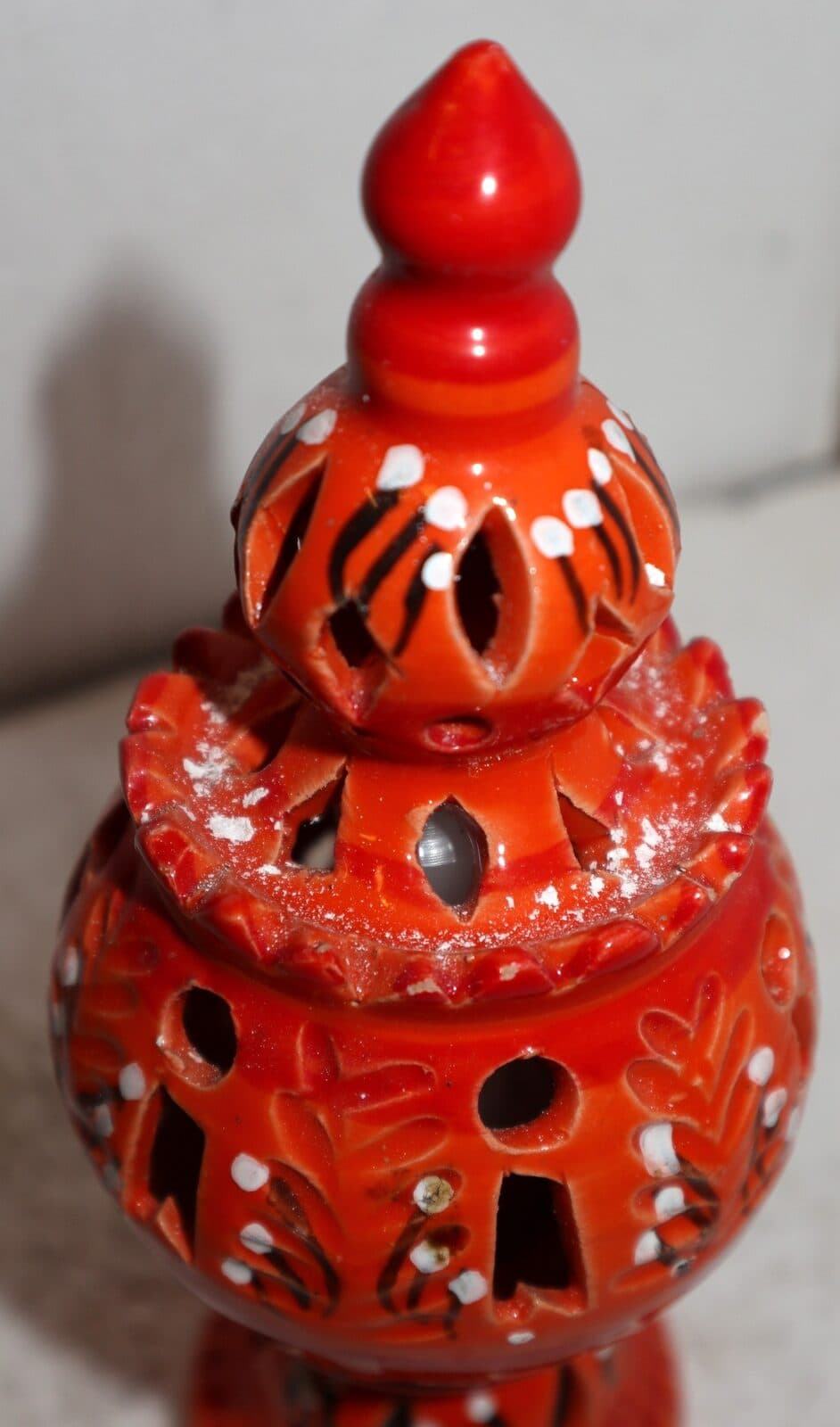 Porta Candela in ceramica smaltata colorati  realizzati a mano cm 10x10x23h - 7