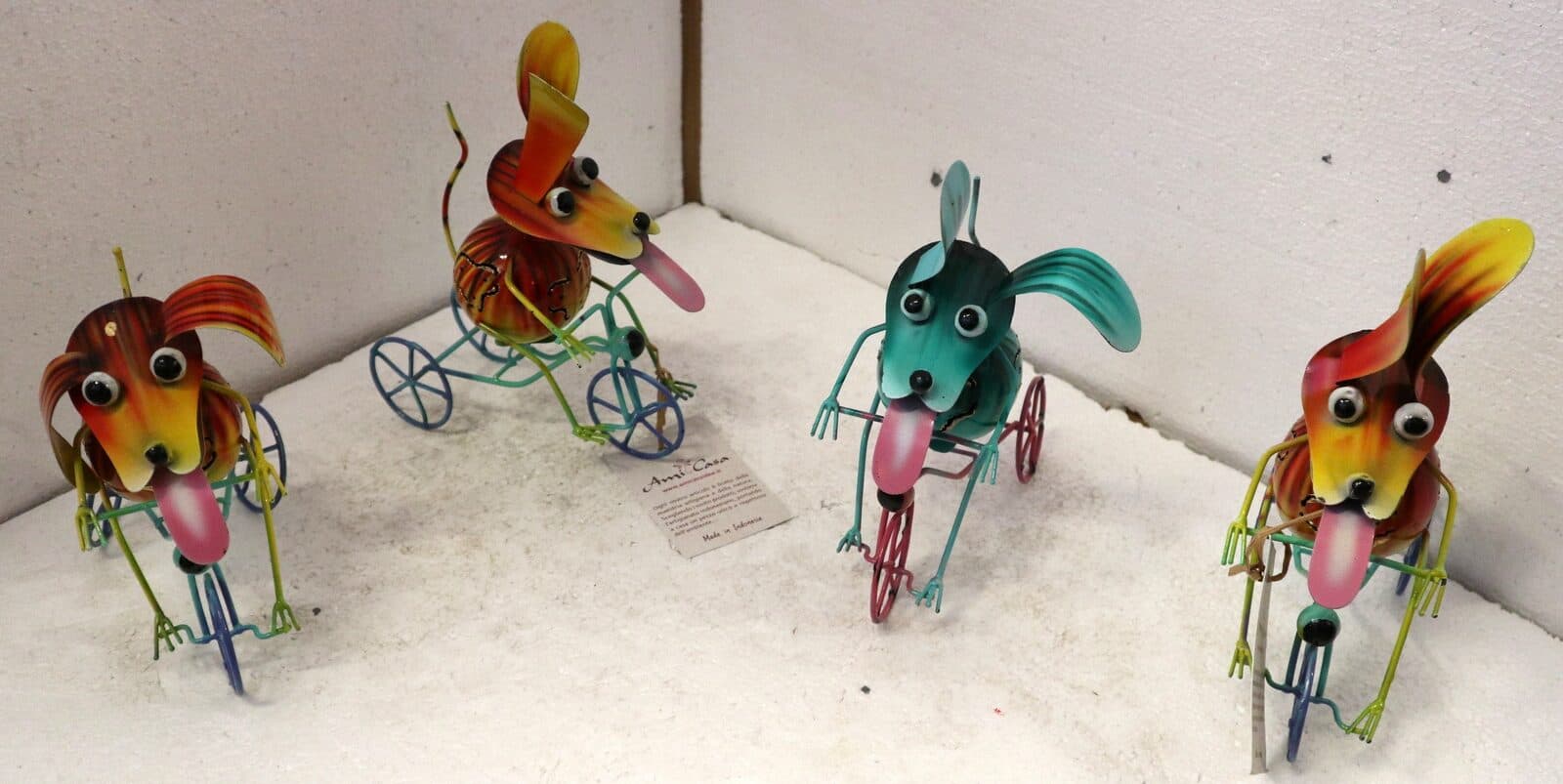 Canino in bicicletta decoro casa in metallo dipinto a mano cane idea regalo - 9