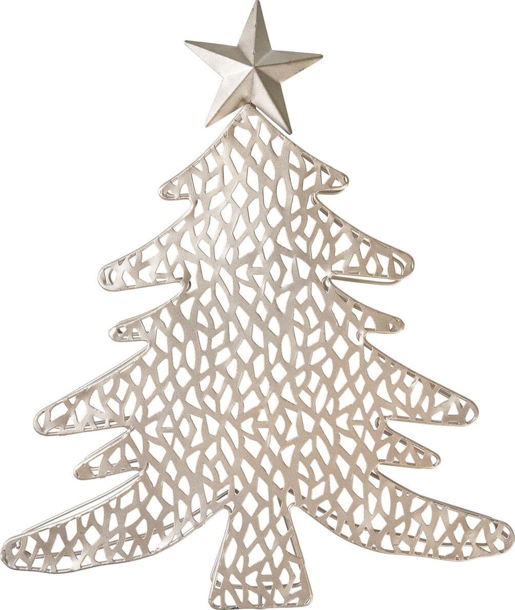 Albero di Natale in metallo da muro parete cm  34 X 2 X 40 in ferro merry christmas idea regalo - 2