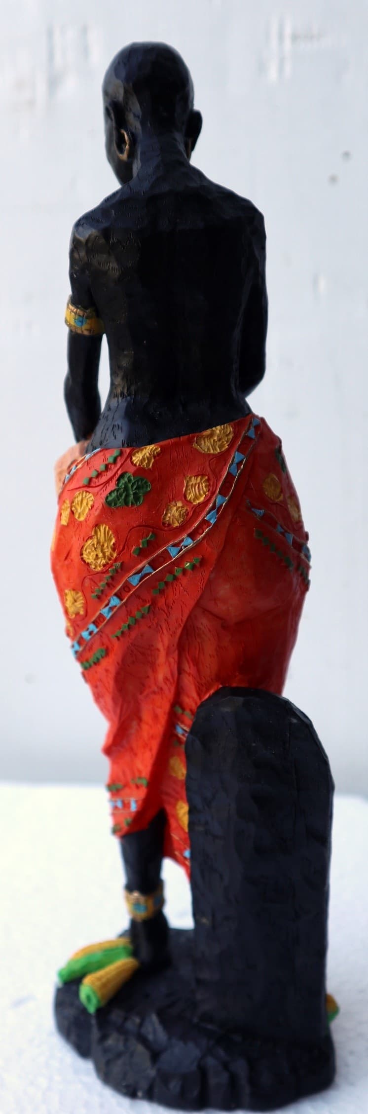 Statua decorativa in resina personaggio africano dipinta a mano cm 10x8x27h donna uomo Africa etnico arredo - 4