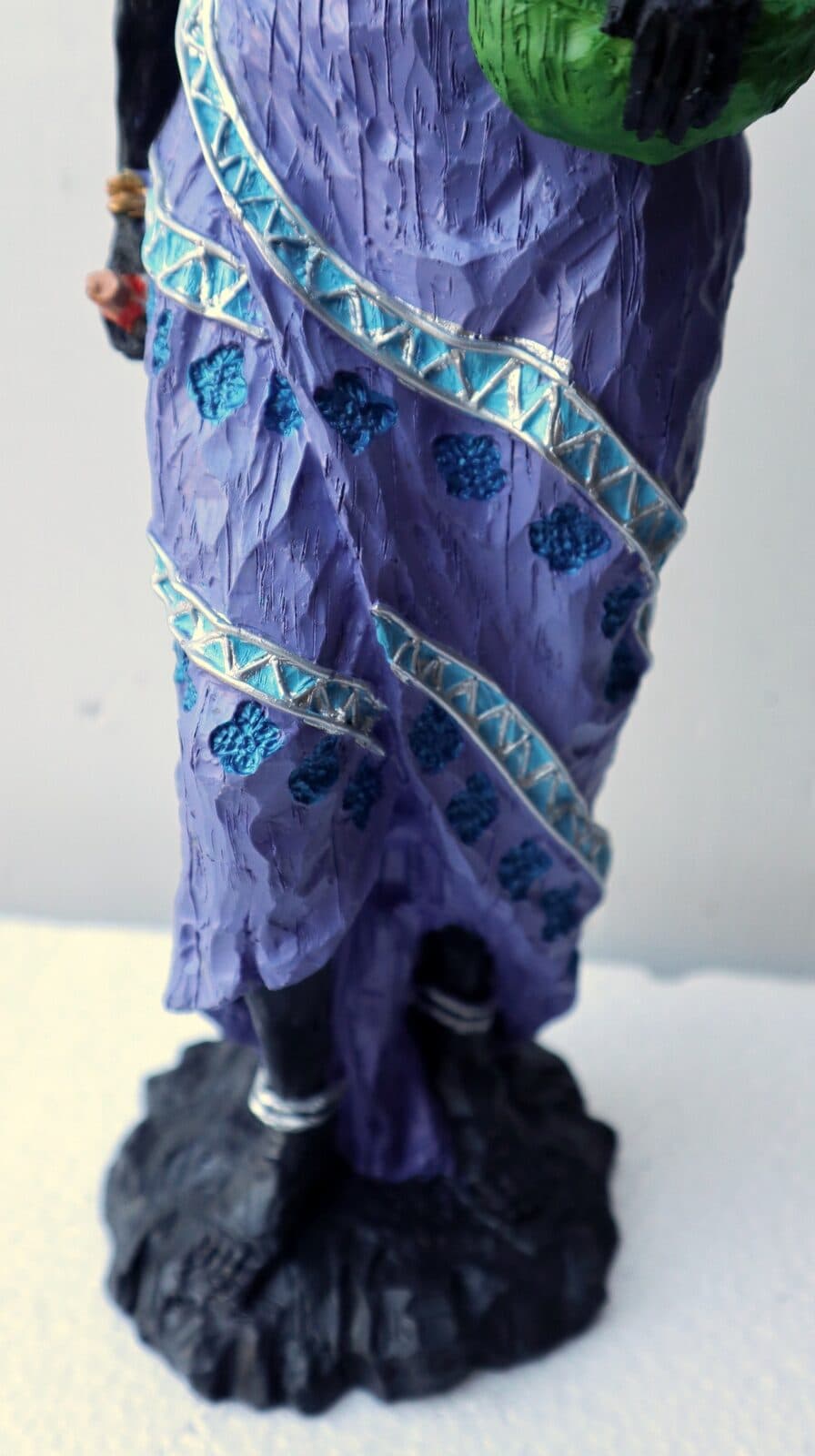 Statua decorativa in resina personaggio africano dipinta a mano cm10x11x40h donna uomo Africa etnico arredo - 4