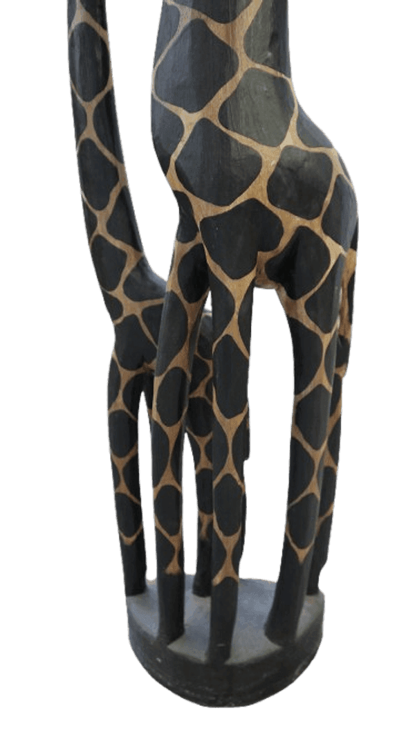 Statua in Legno Giraffa Mamma e Cucciolo 100 cm – Artigianato Etico Indonesiano - 4