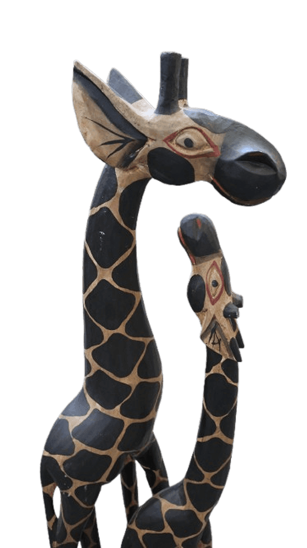 Statua in Legno Giraffa Mamma e Cucciolo 100 cm – Artigianato Etico Indonesiano - 6