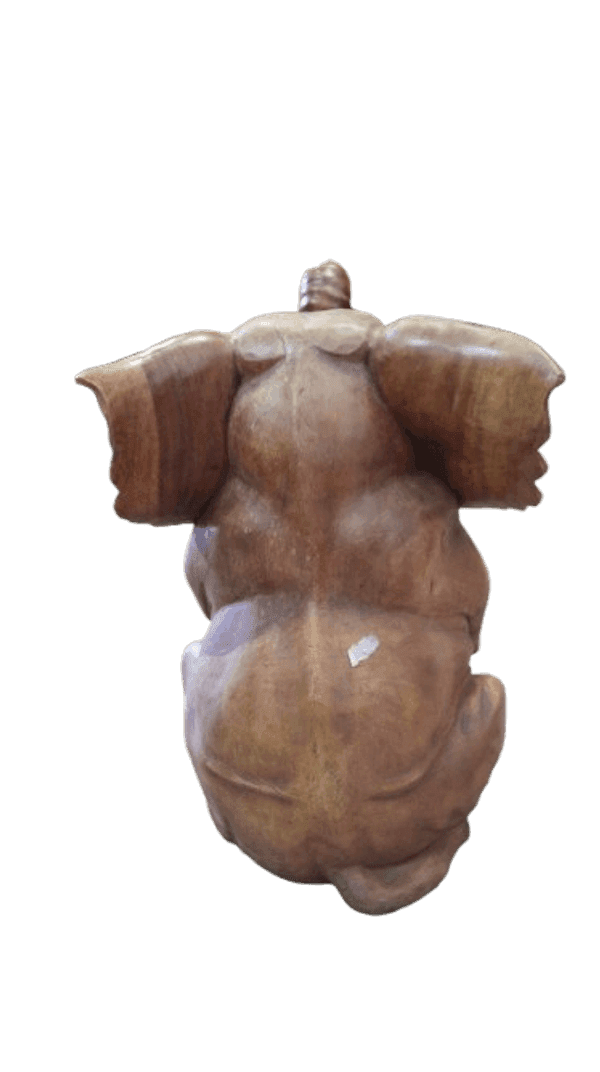 Elefante in Teak Massello Scolpito a Mano – 40x52x60h cm – Arte Artigianale Indonesiana - 7
