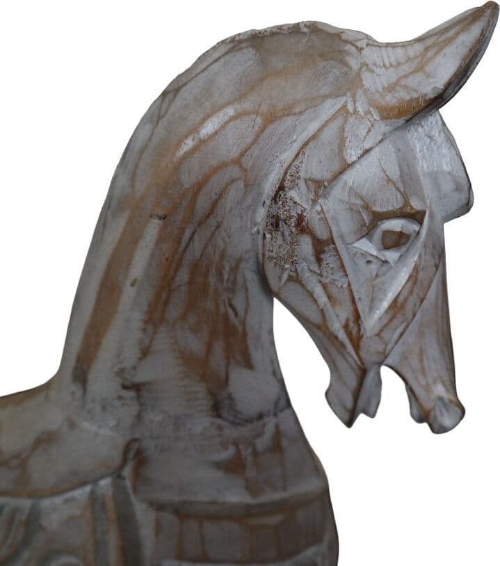 Cavallino a Dondolo in Legno di Albesia 48x16x50 cm – Scultura Artigianale Indonesiana per Cameretta - 3