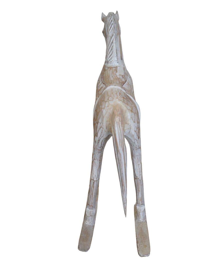 Cavallino a Dondolo in Legno di Albesia 48x16x50 cm – Scultura Artigianale Indonesiana per Cameretta - 6