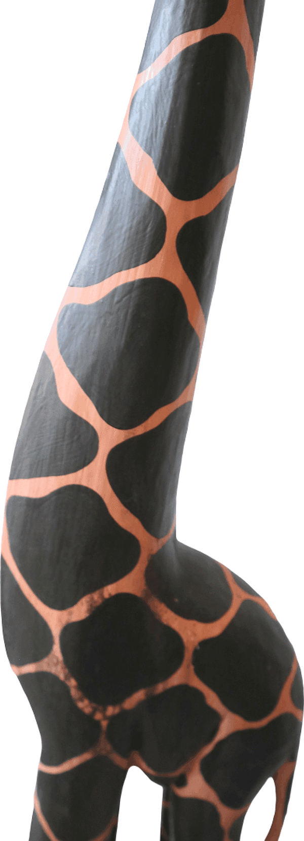 Scultura Giraffa Etnica in Legno Albesia Intagliata a Mano – Arredo Esotico da Terra H 127 cm - 8