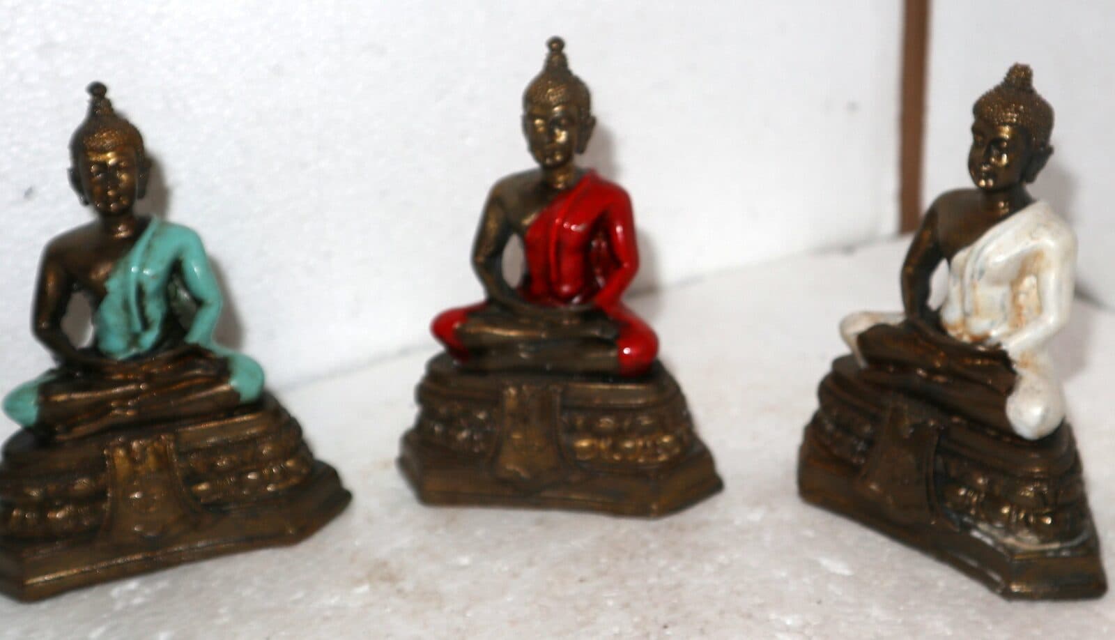 Buddha in resina disponibile nei colori bianco turchese e rosso cm 10x5x13h resina Indonesiano Ganega Shiva divinità Buddha - 3