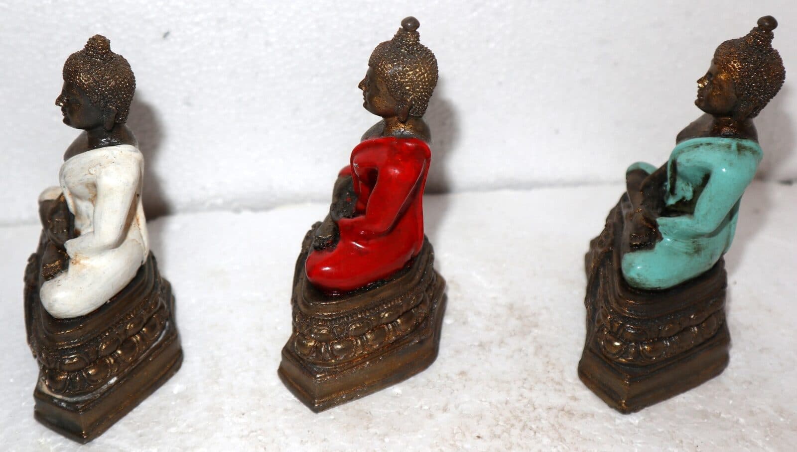 Buddha in resina disponibile nei colori bianco turchese e rosso cm 10x5x13h resina Indonesiano Ganega Shiva divinità Buddha - 9