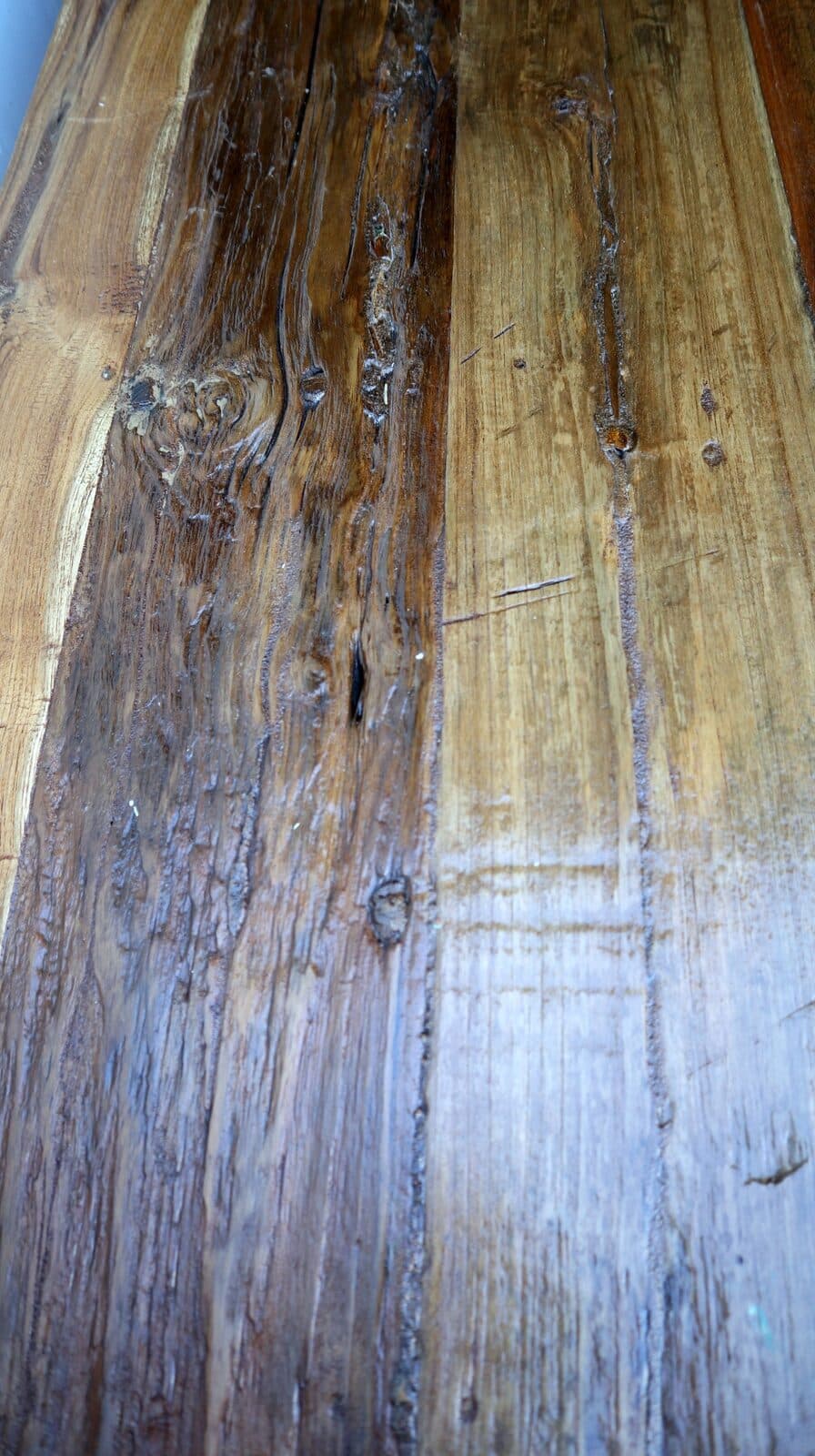 Tavolo da pranzo stile industrial in legno teak riciclato dalle barche cm 200x100x80 - 7