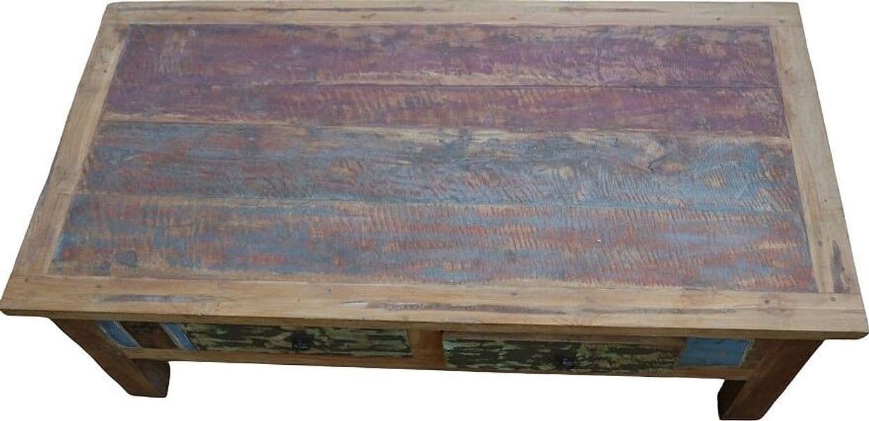 Tavolino da Caffè in Legno Recuperato da Imbarcazioni – 120x60x45h cm – Fatto a Mano in Indonesia - 3
