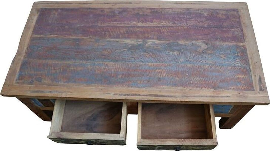 Tavolino da Caffè in Legno Recuperato da Imbarcazioni – 120x60x45h cm – Fatto a Mano in Indonesia - 6