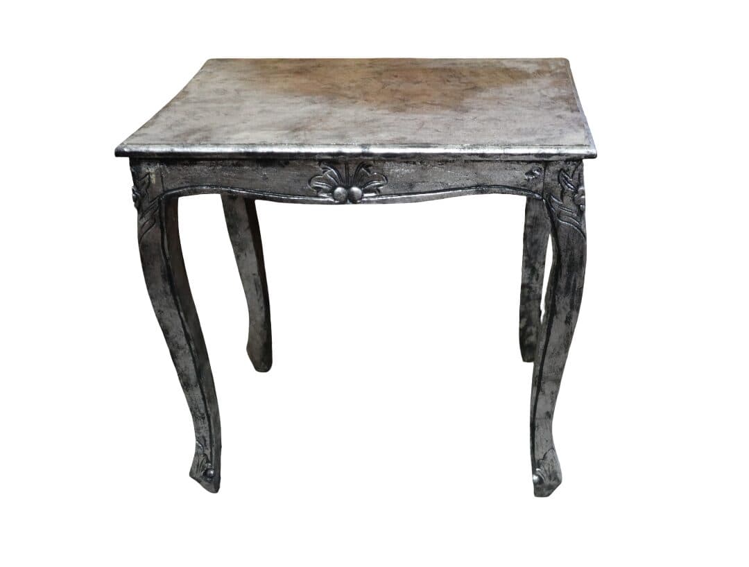 Tavolino Artigianale in Legno 60x43x60h – Fatto a Mano in Indonesia – Stile Elegante Vintage - 2
