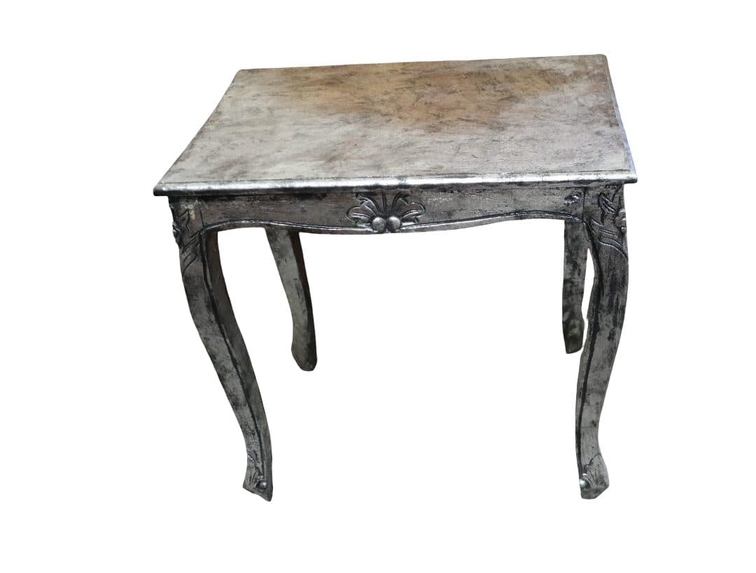 Tavolino Artigianale in Legno 60x43x60h – Fatto a Mano in Indonesia – Stile Elegante Vintage - 3