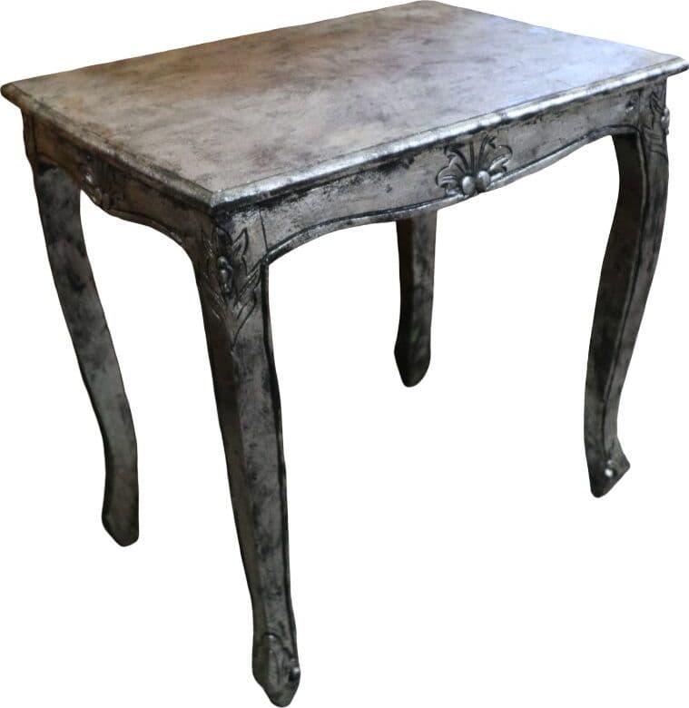Tavolino Artigianale in Legno 60x43x60h – Fatto a Mano in Indonesia – Stile Elegante Vintage - 6