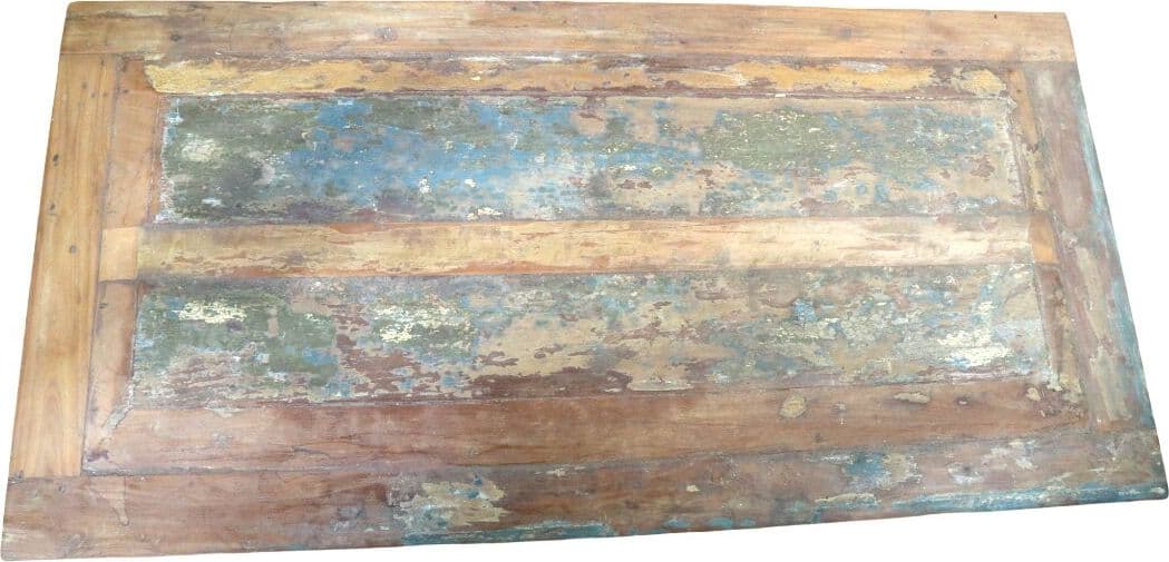 Tavolino da Caffè Vintage in Legno di Recupero Indonesiano 120x60 cm – Artigianale con Cassetti e Top Rialzato - 5