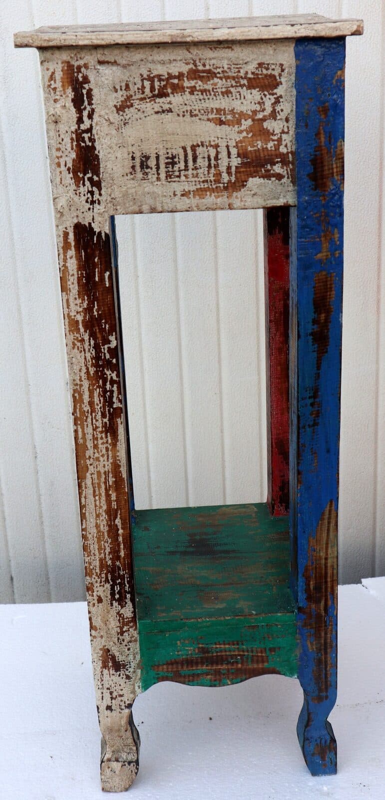 Alzata comodino in legno multicolor  con cassetto cm 30x30x80h - 5