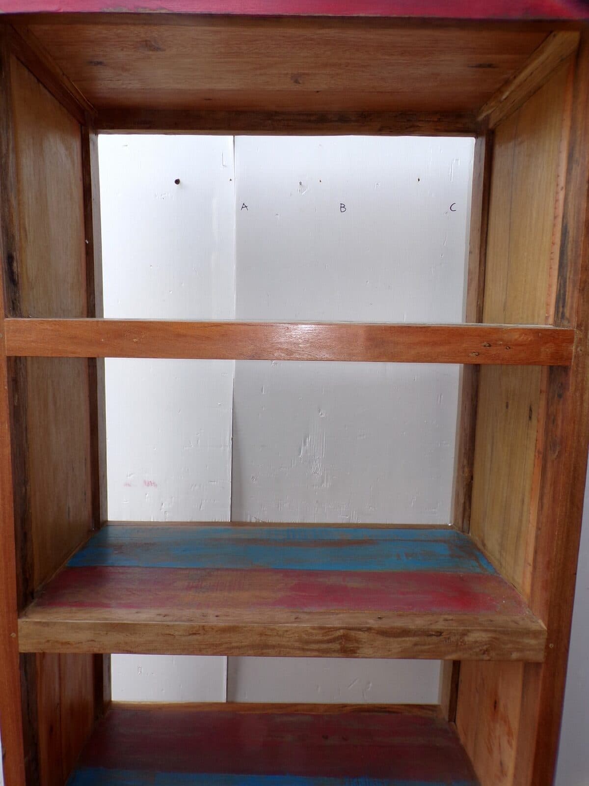 Libreria in teak legno riciclato da imbarcazioni industrial cm 80x40x180h - 5