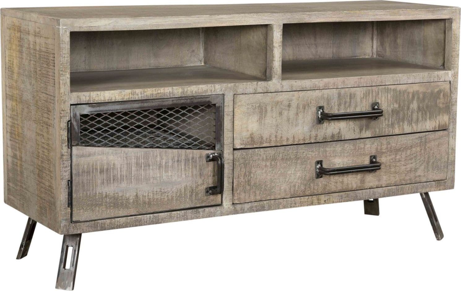 Mobile porta TV industrial vintage legno e ferro cm 130X40X70 - 3