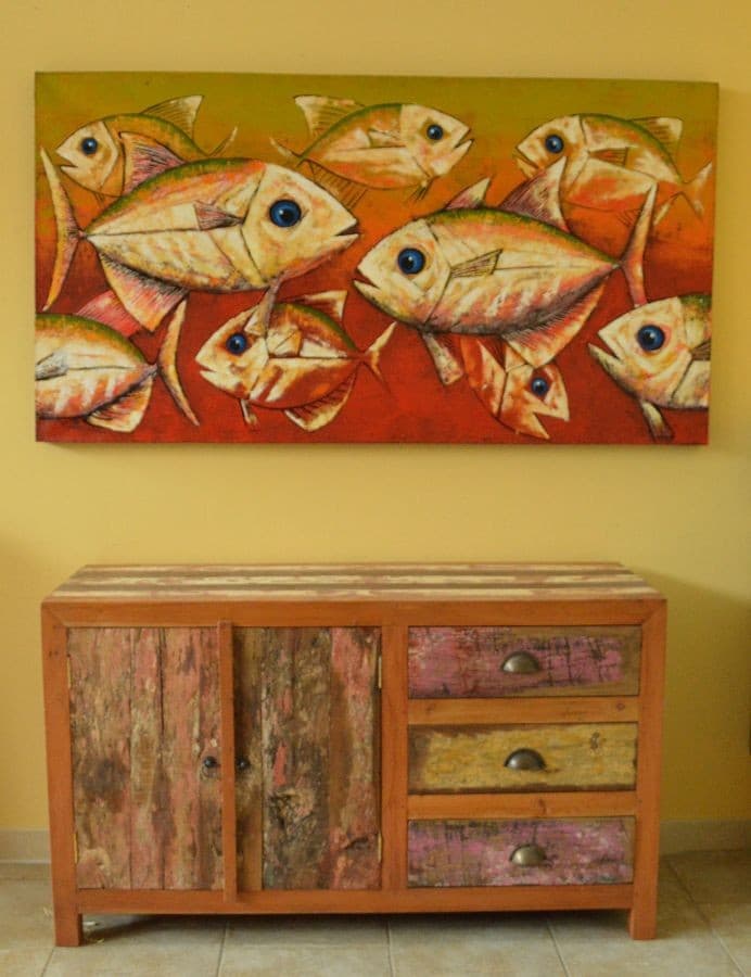 COMO' INDUSTRIAL CON LEGNO RICICLATO SPORTELLI E CASSETTI CM H70X120X45 - 5