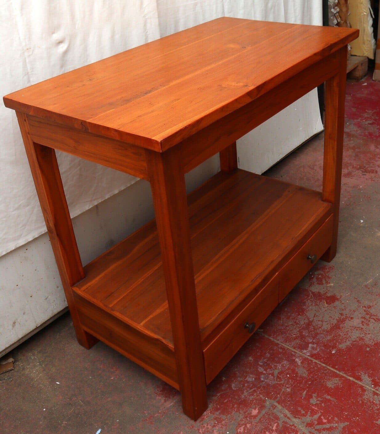 Mobile bagno in Teak massello naturale cm 80x45x75h con se ripiano o porta Tv - 4