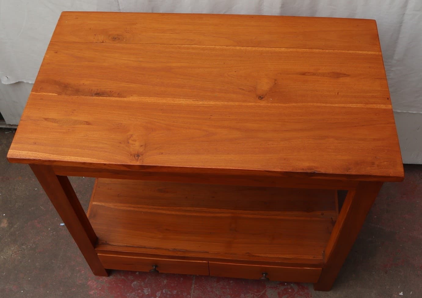 Mobile bagno in Teak massello naturale cm 80x45x75h con se ripiano o porta Tv - 5