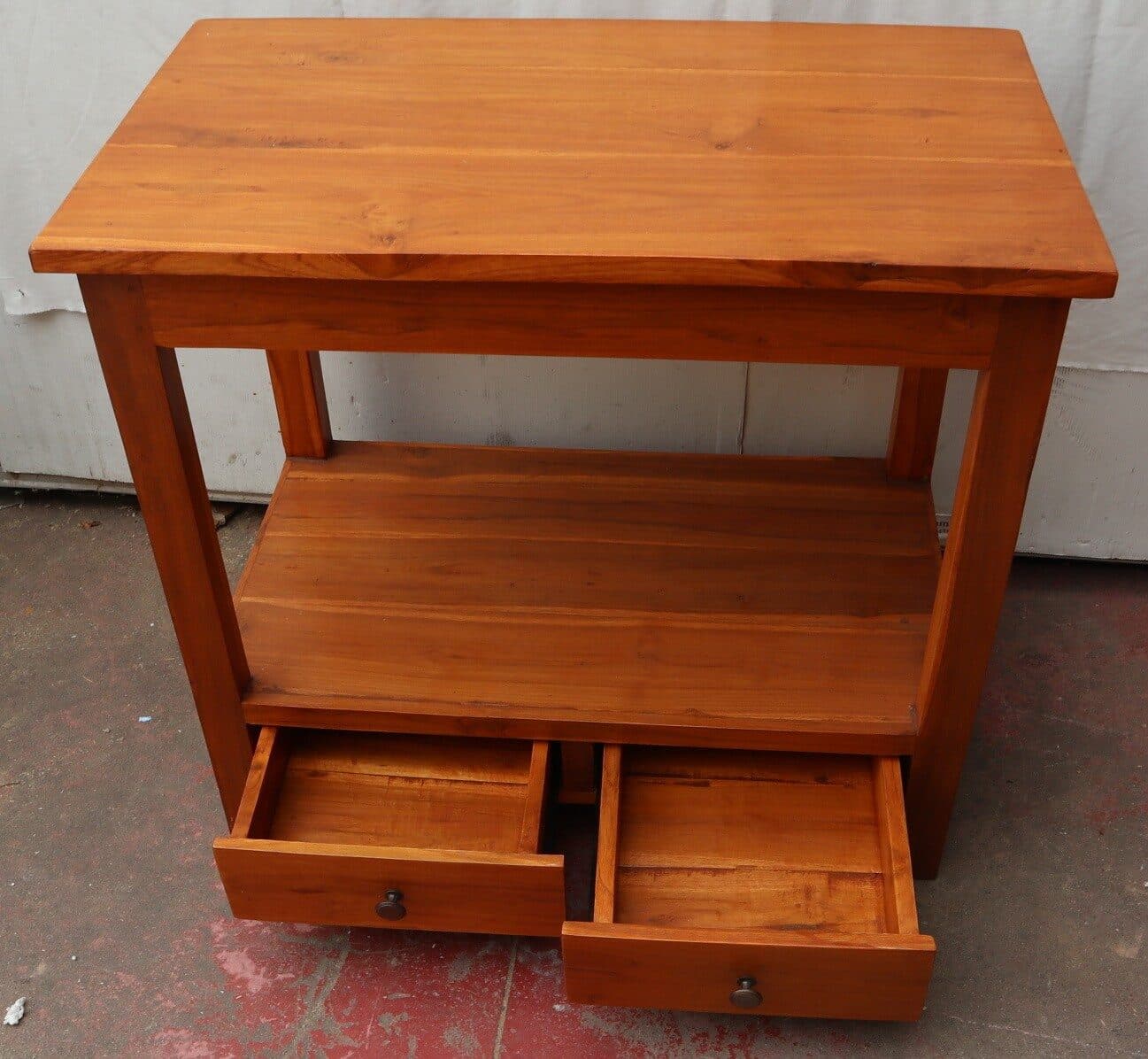 Mobile bagno in Teak massello naturale cm 80x45x75h con se ripiano o porta Tv - 6