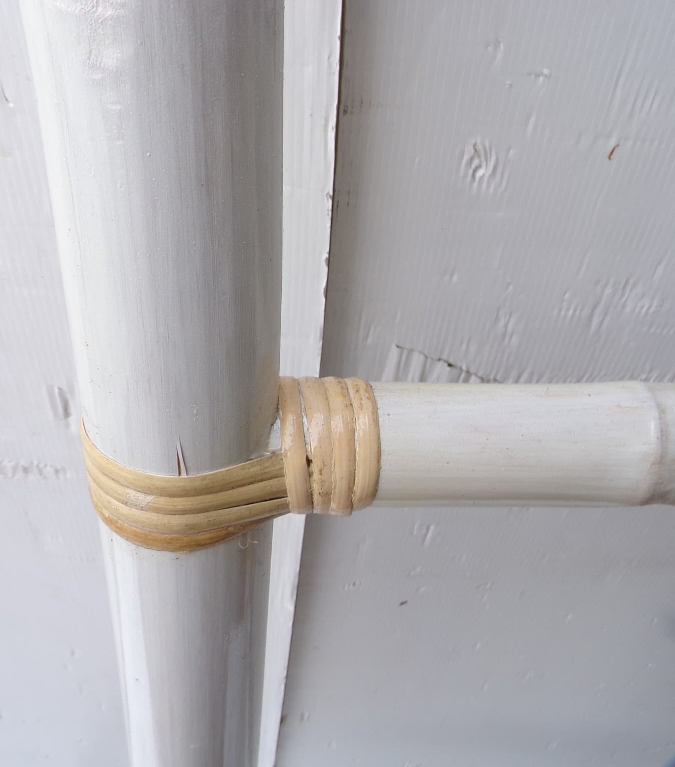 Scala in bamboo cm 160X40 etnico porta asciugamani bagno bianca decapata bambù - 4