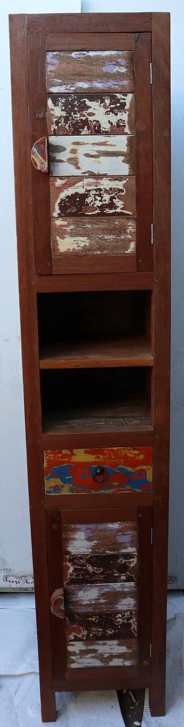 Colonna bagno in Teak massello recupero imbarcazioni cm 40x35x180h industrial dx - 2