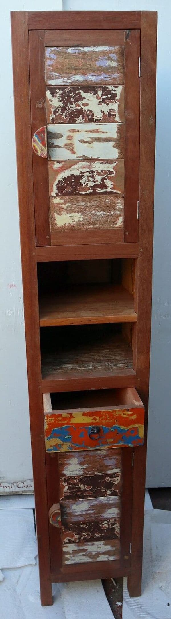 Colonna bagno in Teak massello recupero imbarcazioni cm 40x35x180h industrial dx - 4
