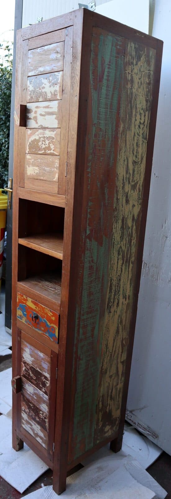 Colonna bagno in Teak massello recupero imbarcazioni cm 40x35x180h industrial dx - 7