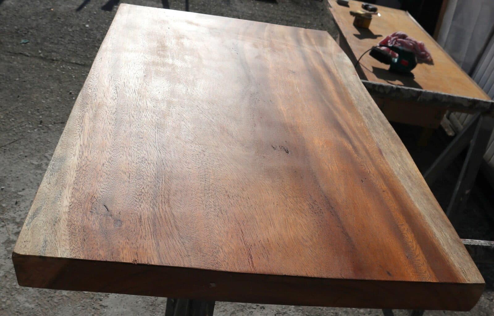 Piano in legno top massello suar o noce indiano per bagno cm 81x55x5,5h tavola n. 3 - 5