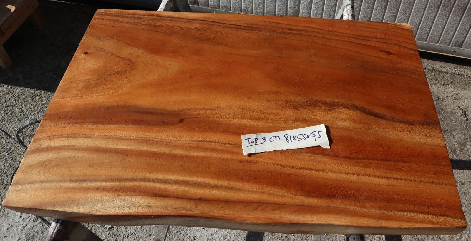 Piano in legno top massello suar o noce indiano per bagno cm 81x55x5,5h tavola n. 3 - 6