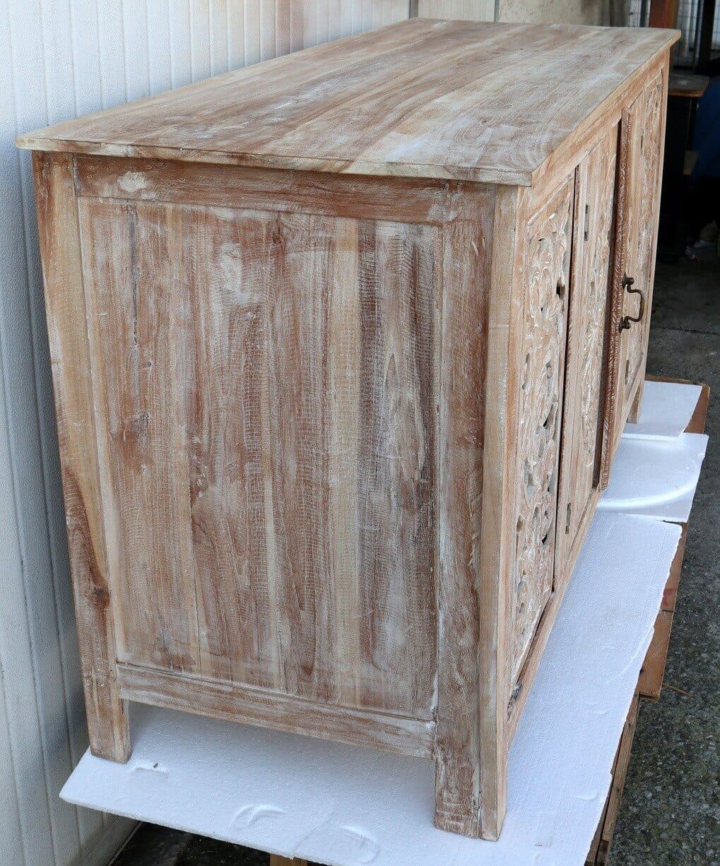 Mobile porta TV o bagno camere con ante Intarsiate  a mala da cm 140x54x80 h stondato - 5