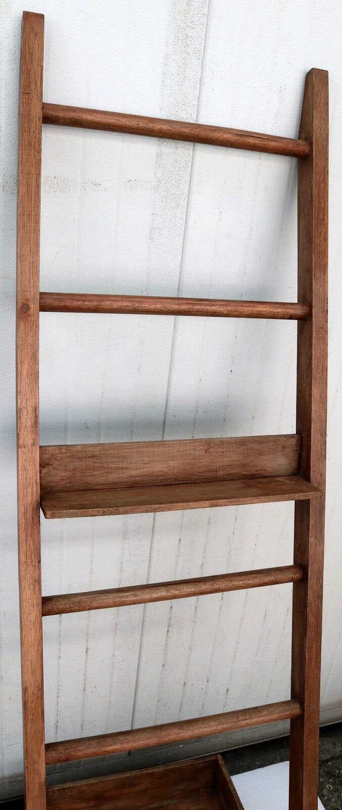 Scala contenitore in legno di teak naturale cm 50x5x180h bagno toilette - 2