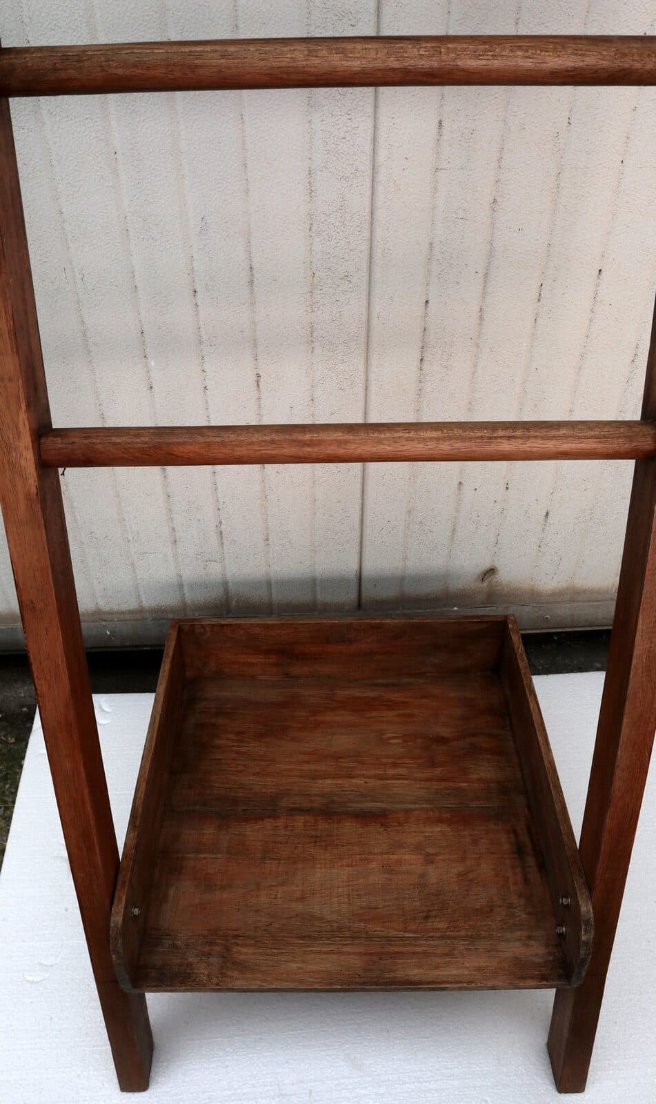 Scala contenitore in legno di teak naturale cm 50x5x180h bagno toilette - 3