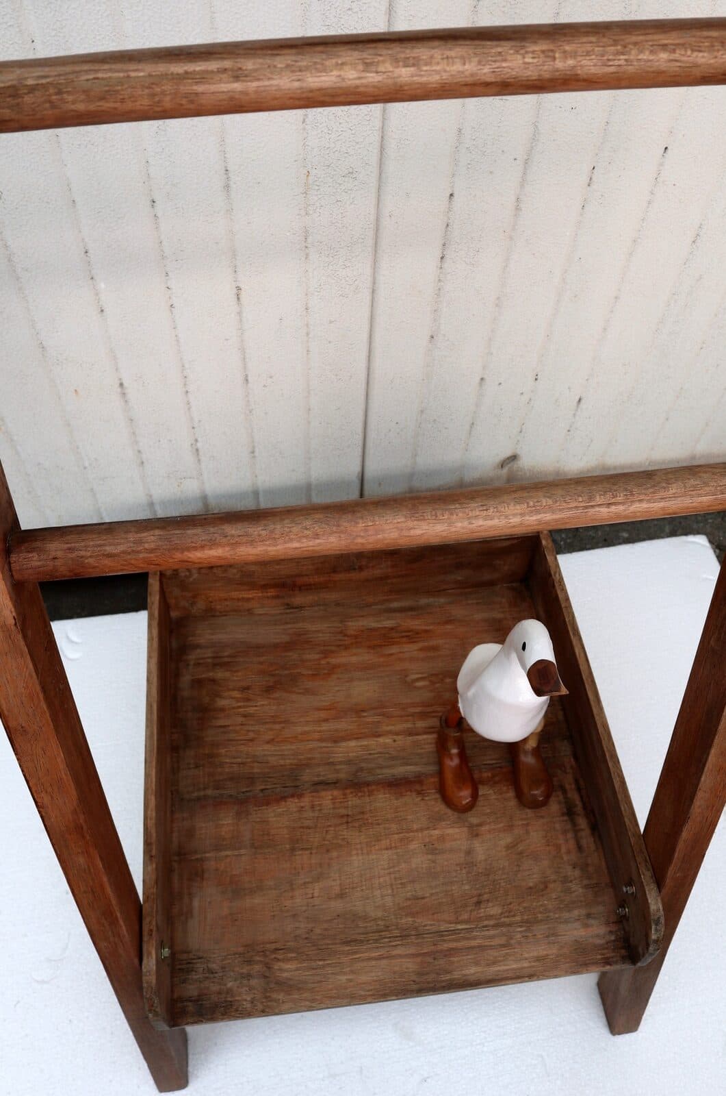 Scala contenitore in legno di teak naturale cm 50x5x180h bagno toilette - 5