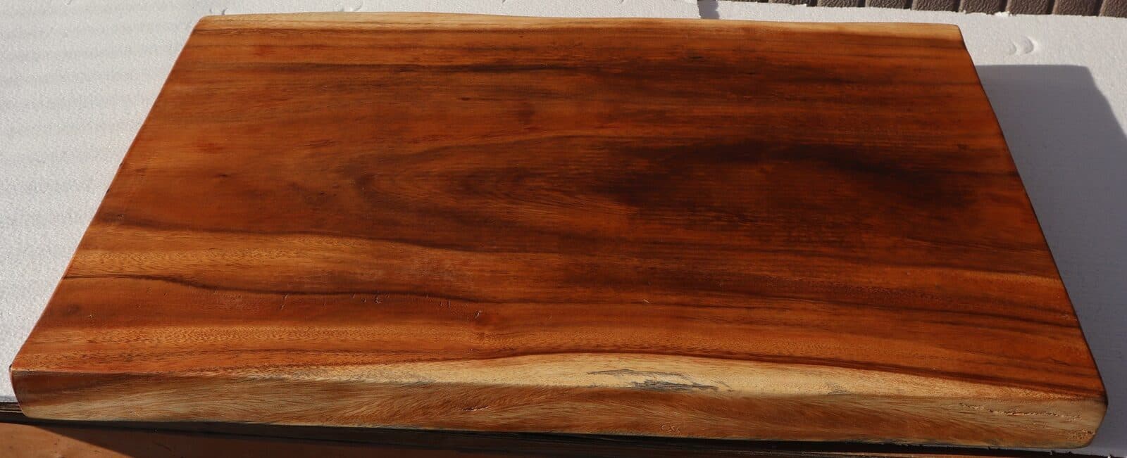Piano in legno top massello suar o noce indiano per bagno cm 81x52/54x5,5h tavola n. 4 - 2