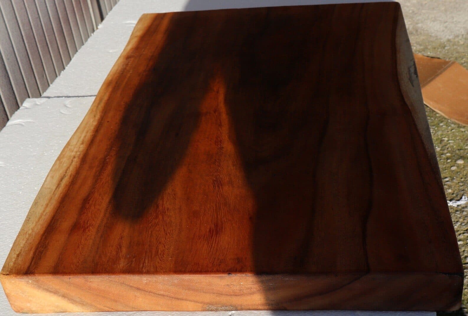 Piano in legno top massello suar o noce indiano per bagno cm 81x52/54x5,5h tavola n. 4 - 4