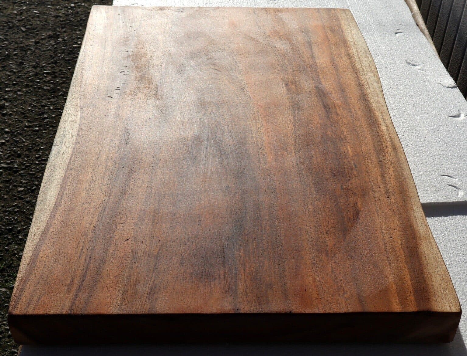 Piano in legno top massello suar o noce indiano per bagno cm 81x52/54x5,5h tavola n. 4 - 5