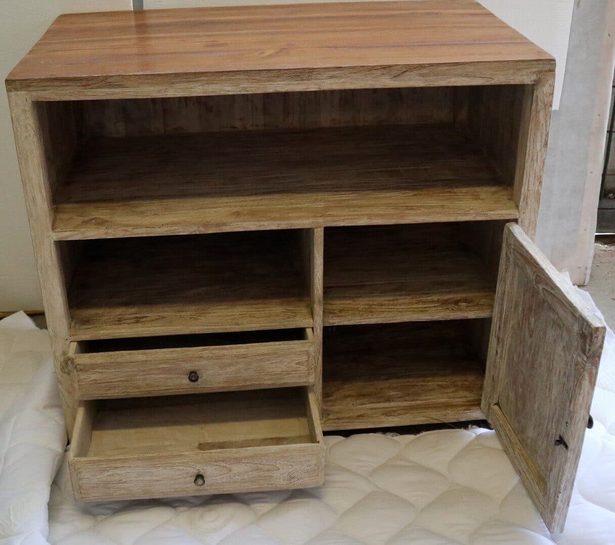 Mobile  bagno con anta e cassetti bicolor da cm 90x50x78h - 4
