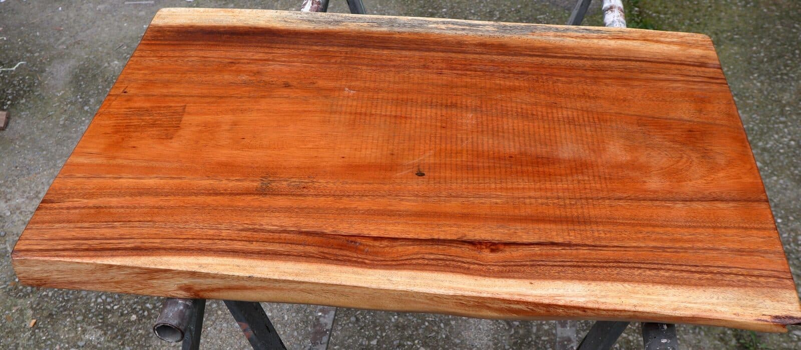 Piano in legno top massello suar o noce indiano per bagno cm 81x51/53x4,5h tavola n. 12 - 3