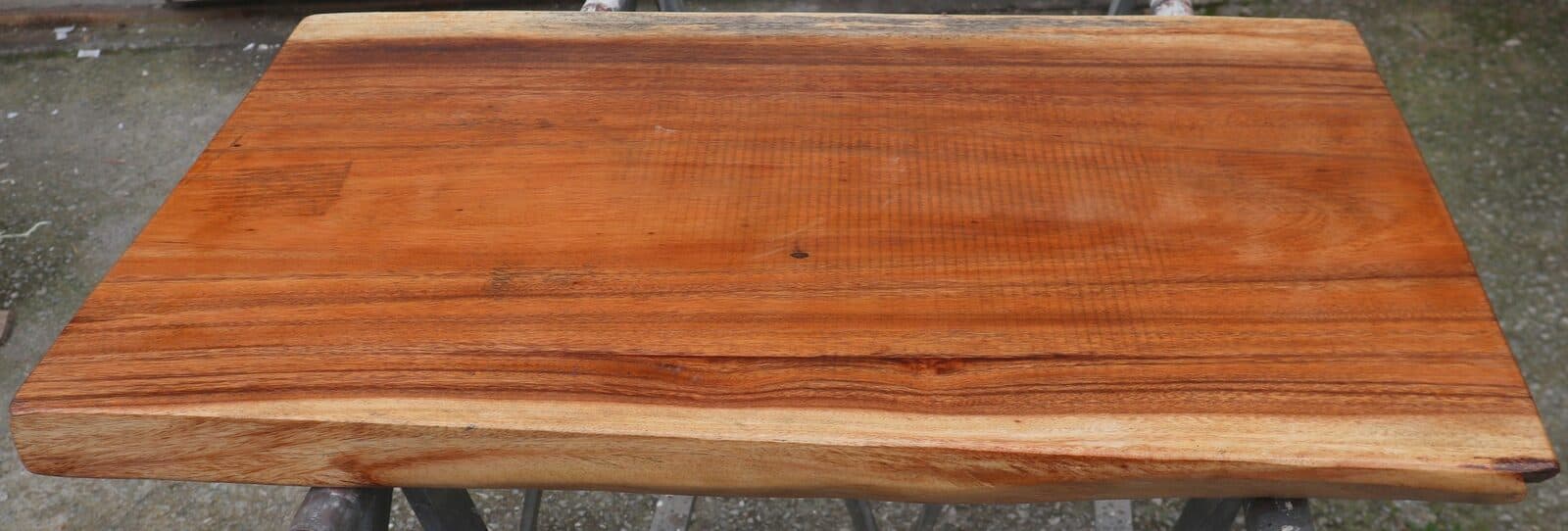 Piano in legno top massello suar o noce indiano per bagno cm 81x51/53x4,5h tavola n. 12 - 4